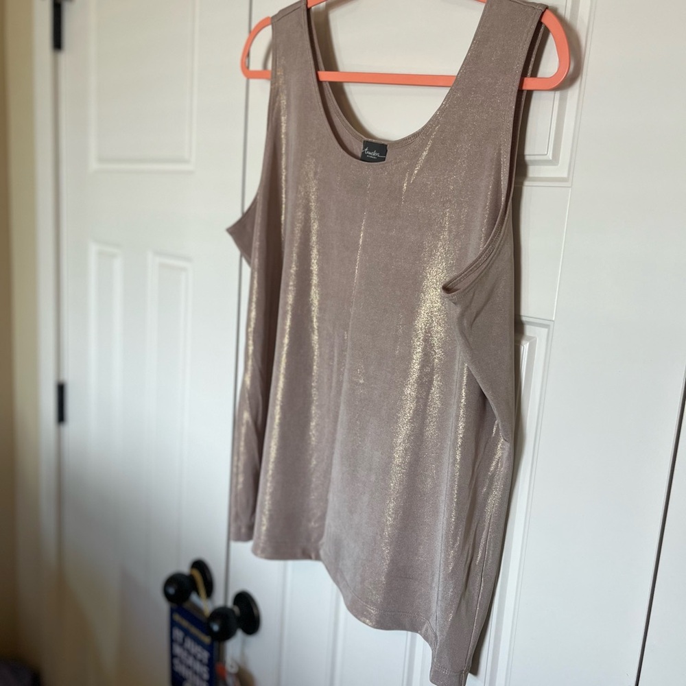 Chico’s size 3 travelers gold shimmer tank NWT